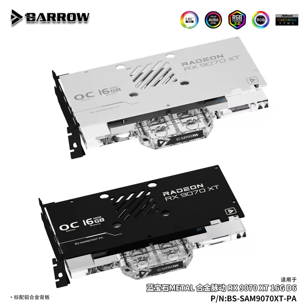Barrow GPU Water Block For SAP - Rx 9070 Xt recension och pris