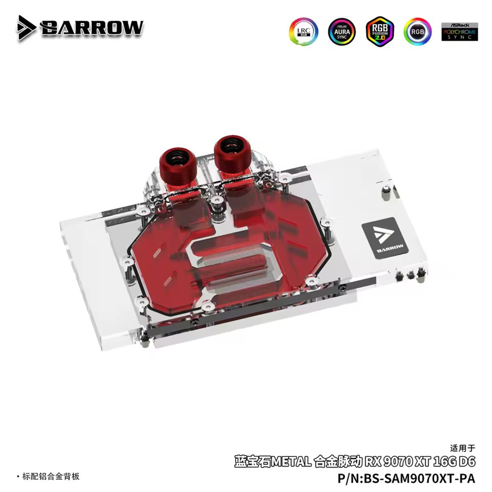 Barrow GPU Water Block For SAP - Rx 9070 Xt recension och pris