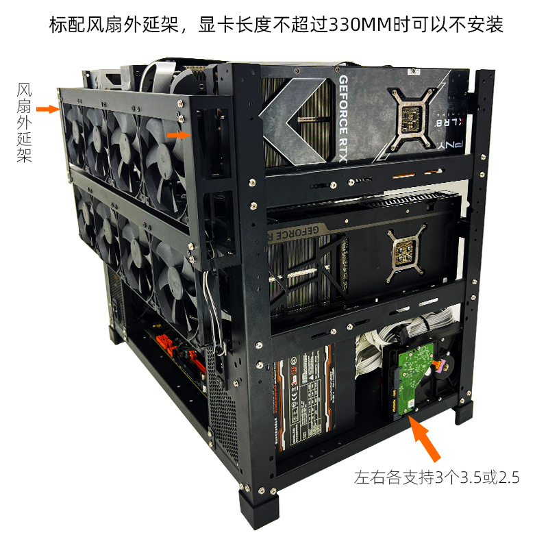 Stackable Open Air GPU Rack 6  - Gpu Mining Rig Frame 8 Gpu recension och pris