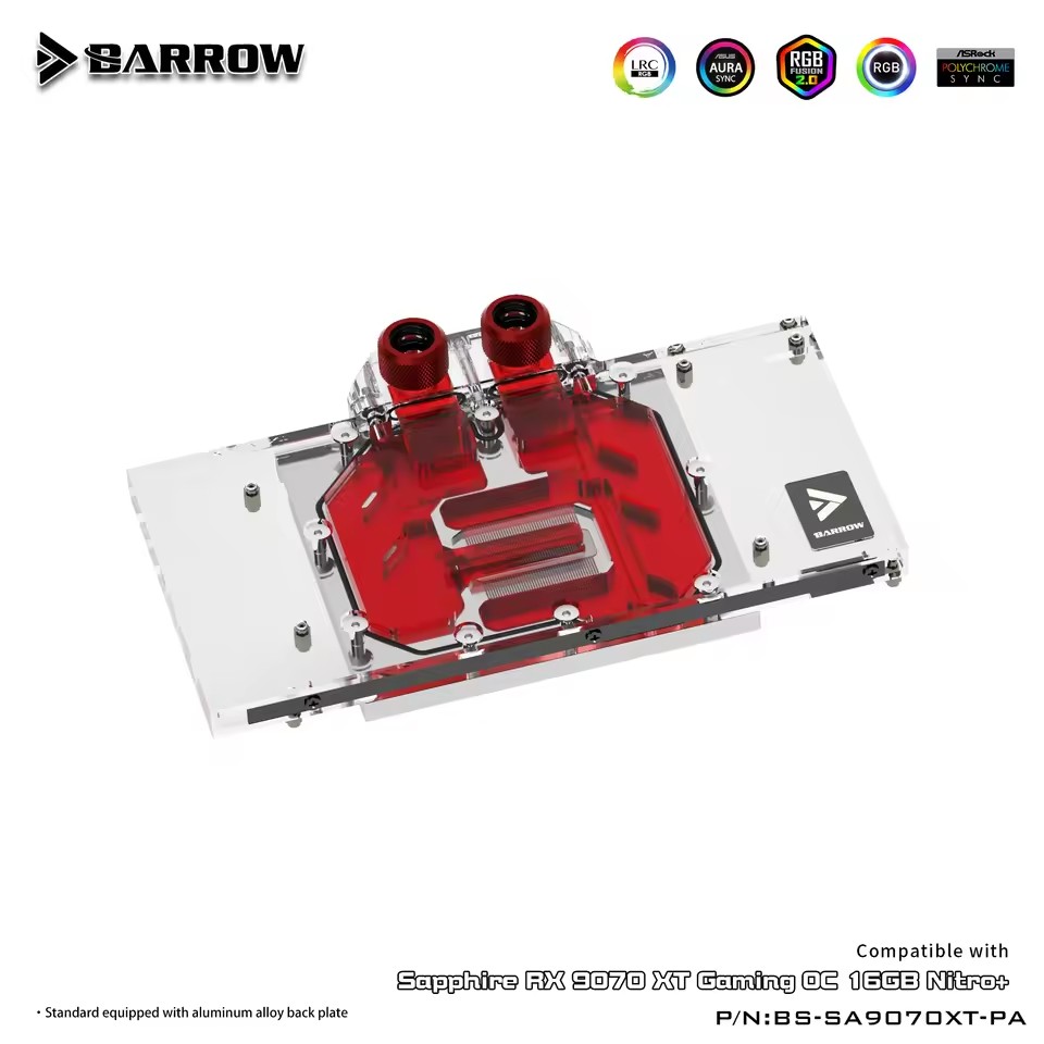 Barrow GPU Water Block For Sap - Rx 9070 Xt recension och pris