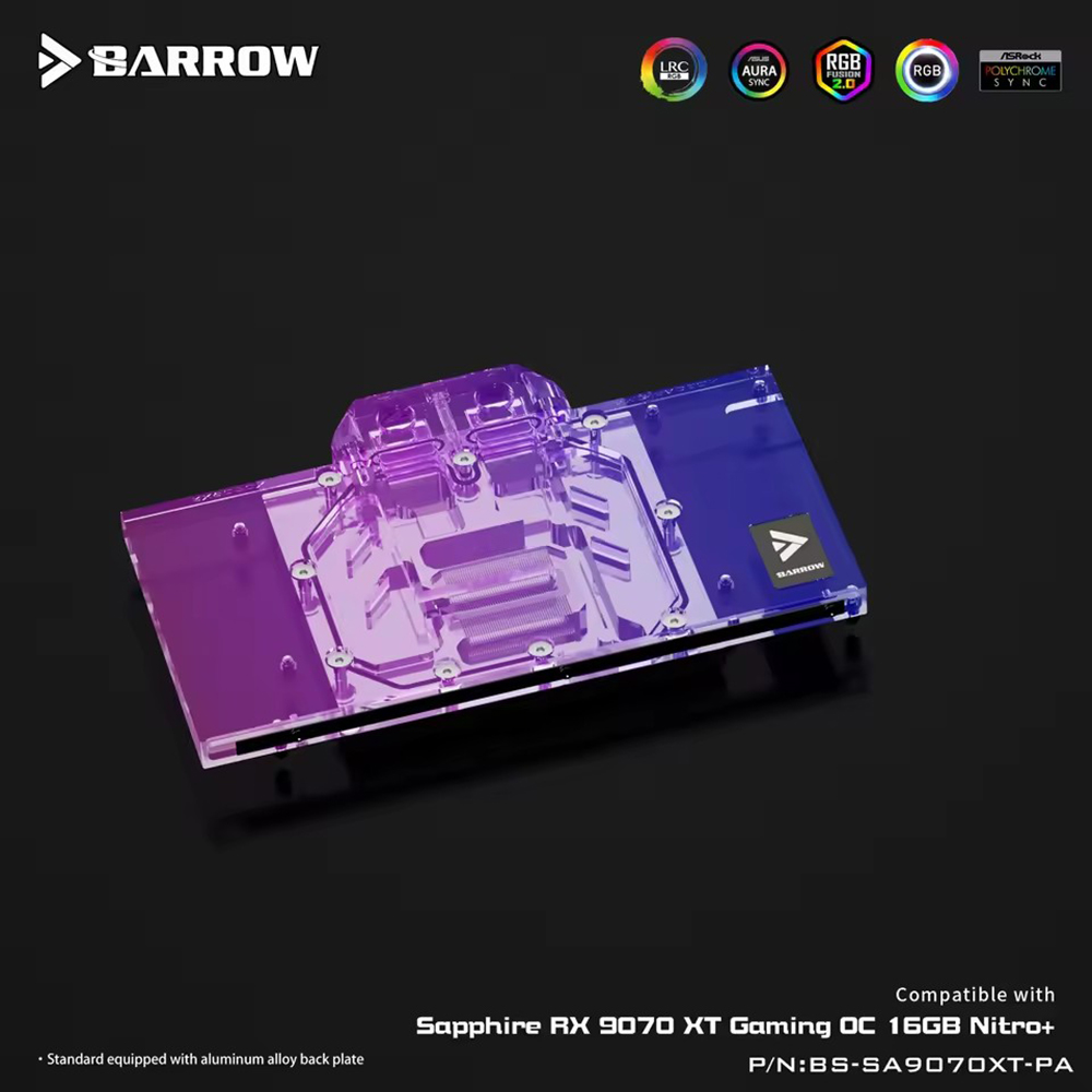Barrow GPU Water Block For Sap - Rx 9070 Xt recension och pris