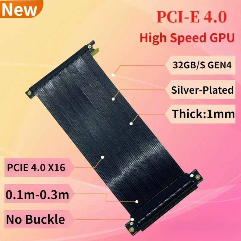Silver-Plated Single Reverse 1 - Itx Gpu Riser Pcie 4.0 16X recension och pris