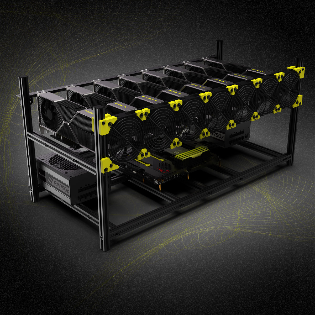 8 GPU Graphics Card Aluminum   - Gpu Mining Rig Frame 8 Gpu recension och pris