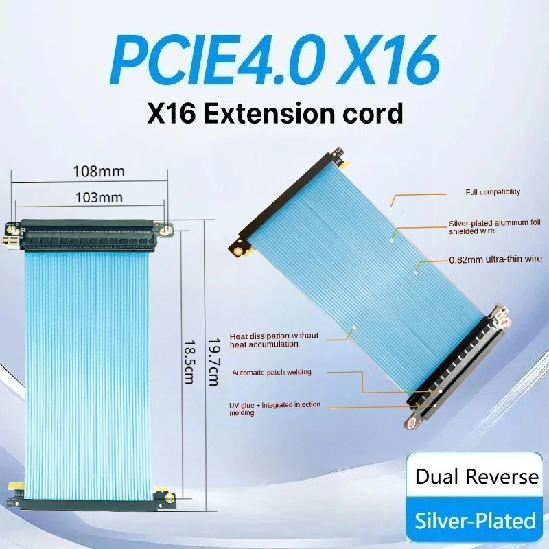 Dual Reverse Pcie 4.0 Riser Ca - Itx Gpu Riser Pcie 4.0 16X recension och pris