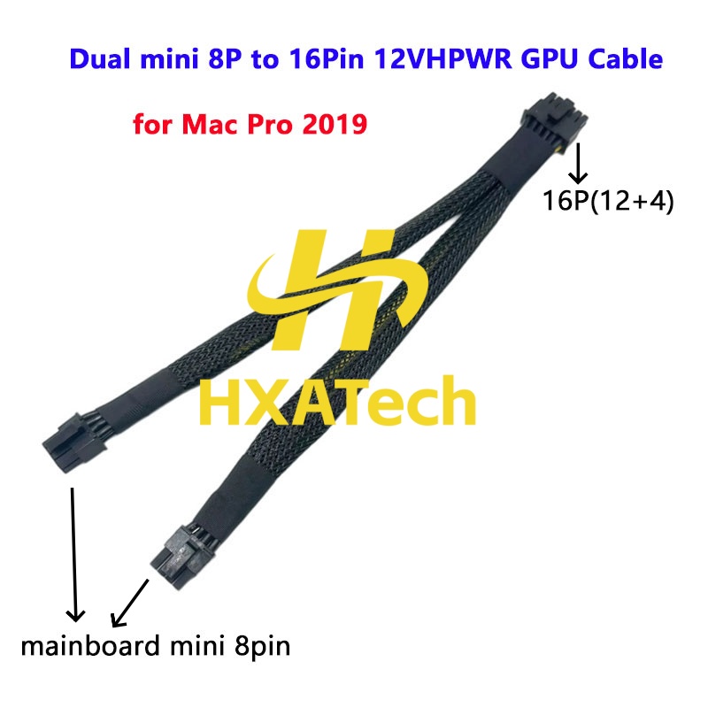 HXATech-For mac pro 2019 new D - Dual 8Pin To 16Pin 12Vhpwr Cable recension och pris