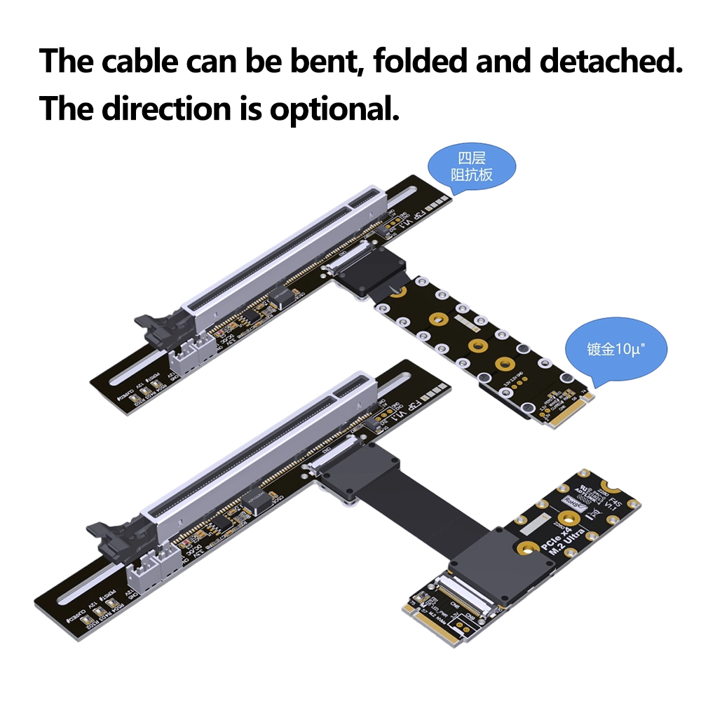 PCIe 5.0 X16 To M.2 NVMe Key M - Pcie 5.0 Gpu Riser Cable recension och pris